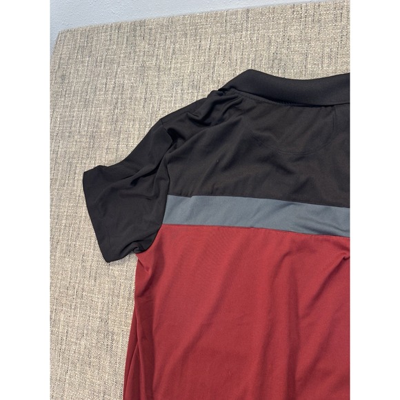 Vintage Alfani Mens Size XL Red Ribbed Polo‎ Shirt Button-Up Short Sleeve Cotton - Picture 12 of 12